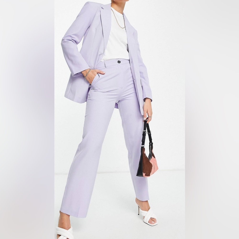 ASOS DESIGN mix & match slim straight suit pants in lilac
